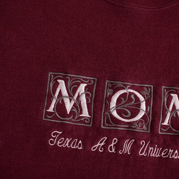 Vintage Image Wear Maroon Embroidered Mom Texas A&M University Crew Sweater L - Picture 11 of 11